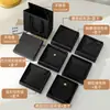 Set de Bolsas de Terciopelo Negro para Joyería con Tapa y Base Texturizadas, Caja Cajón de Almacenamiento de Anillos, Caja de Empaque para Accesorios