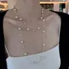 Colar de Pérolas Longo Francês Design de Pérolas Estilo Francês de Alto Padrão Temperamento de Luxo Leve Novo Acessório Estilo Pequeno Francês Suéter