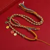 Cordão para Pingente Tecido à Mão Estilo Étnico Cordão Trançado do Tibete Pingente de Cinábrio Pingente de Buda Thangka Cordão para Pendurar Cordão para Colar DIY