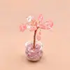Árbol de Piedras de Cristal Tejido a Mano Árbol de Cristal de Riqueza Amatista Cuarzo Rosa Adorno de Escritorio Caja de Regalo