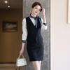 Conjunto profissional de moda feminina, uniforme elegante de colete, recepção de hotel, caixa de catering, roupas de trabalho, conjunto de colete e saia feminino