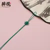 Pequeño Nudo de Hilo de Jade Nudo Chino Colgante con Borla Adorno Lanyard para Unidad USB Empaque Caja de Regalo Bolsa de Té DIY Venta Directa del Fabricante
