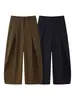 Marca Z Comercio Exterior Transfronterizo En Stock Estilo Europeo y Americano Ropa de Mujer 2026 Primavera Nuevo Moda Casual Holgado Plisado Pantalones Largos