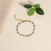 Nova Joia Popular Transfronteiriça de Aço Inoxidável para Mulheres, Olho do Diabo Retrô, Olho Versátil com Gotejamento de Óleo, Pulseira Geométrica Simples