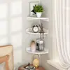 Estantería de pared, organizador de esquina de madera maciza, estantería de múltiples niveles, soporte para almacenamiento de cocina