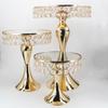 Accesorios de Boda Europeos de Venta Caliente Soporte de Hierro para Pastel Decoración para el Hogar Fiesta Bandeja de Cristal Metal Soporte para Exhibición de Postres