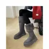 Primer Encuentro Ji Liangchuan Botas de Nieve de Caña Alta con Suela Gruesa para Mujer Otoño Invierno Cálidas Botas de Caña Alta Moda Zapatos de Algodón Engrosados con Felpa