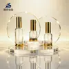 Frasco de Vidro Transparente para Óleo Essencial de 20ml, 30ml, 50ml, Frasco Borrifador Dourado para Essência, Material de Embalagem para Frasco Dosador Cosmético