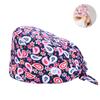 Gorro Quirúrgico Transfronterizo Algodón Color Sólido Correa Estampada Ajustable Unisex para Enfermera de Quirófano Gorro para Odontólogo Oral