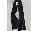 Calça Jeans Flare Preta para Mulheres, Forrada com Lã para o Inverno, Espessada, Tamanho Grande, Emagrecimento, Adequada para Corpo em Formato de Pera, Calça Boca de Sino