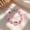 Pulsera de Cuentas Cristalizadas Agrietadas de Gato de Dibujos Animados Dulce de Hada Súper Joyería Versátil de Nicho para Mujer Pulsera de Cuentas Glaseadas Venta al por Mayor