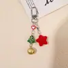 Nuevo Llavero de Libro de Navidad Estrella de Cinco Puntas Afelpada Cadena para Teléfono Móvil con Cuentas Llavero con Cascabel Colgante para Bolso