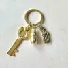 Chaveiro Pingente Moeda dos Cinco Imperadores Pixiu Duplo Pixiu Abóbora Folhas Atraindo Fortuna Chaveiro de Carro Pequeno Ornamento