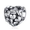 Cuentas Espaciadoras de Aleación Incrustadas con Diamantes en Forma de Corazón Hueco Transfronterizas Estilo Étnico Pulsera DIY Cuentas Sueltas Materiales Accesorios para Cuerda de Collar