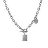 Collar de Cadena Cruzada para Mujer Estilo Frío Europeo y Americano Largo Medio Negro Empaque de Collar Independiente Geométrico Estilo Europeo y Americano