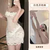 Lencería Sexy Estilo Puro Deseo Malla Hueca Tallas Grandes Camisola Camisón Bata Conjunto de Uniforme para Mujer 147