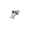 Colgante de lazo de plata pura S925 collar estilo ins charm hecho a mano DIY pulsera de cristal accesorio de decoración de cuerda trenzada plata