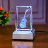 Cubos de Cristal Luminoso para Violino Transfronteiriços Enfeites de Luz Noturna Artesanato em Escultura Presentes de Feriado Atacado