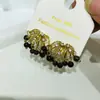 Brincos de Cascata de Fogos de Artifício Estilo Francês Âmbar para Mulheres, Brincos Vintage de Alto Padrão com Estética de Nicho, Novos Acessórios de Orelha