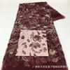 Tela de Malla Base 3mm con Lentejuelas, Cuentas Tubulares, Bordado Africano, Adorno de Encaje Tela de Bordado para Vestido de Novia de Mujer
