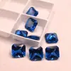 119 # Piedra Suelta de Espinela Azul Cuadrada con Bordes Facetados, Corte Cuadrado Diamante, Calidad 5A, Piedra Sintética de Wuzhou