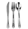 Cuchara Desechable Bistec Separado Plata Cuchillo y Tenedor de Aluminio Cuchara Tenedor de Comida Occidental Cuchillo y Tenedor de Plástico Drenaje Espesado Plástico