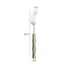 Verde de alto valor cromático, bambú acrílico, cuchillo y tenedor de acero inoxidable 304, cuchara, vajilla acrílica blanco glaciar, cuchillo y tenedor de hotel