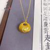 Transmisión en vivo mismo estilo Vietnam arena oro diamante pequeño gordo Fu pequeño oro Tuo colgante cobre chapado en oro carácter fu candado colgante de bolsa venta al por mayor