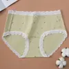 Calcinhas Femininas de Algodão Coloridas Tipo a, Calcinhas Femininas de Renda Cintura Média, Calcinhas de Algodão Antibacteriano 10A na Virilha, Algodão Puro Feminino
