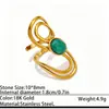 Anillo Abierto de Acero Inoxidable Multicolor Turquesa Estilo Bohemio Material Ecológico Acero de Titanio Resistente al Color Joyería