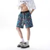 Novos Shorts Jacquard Pesado Estilo Americano Masculino 2026, Calças Casuais de Cinco Pontos da Moda Largas Plus Size para Homens