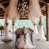 Cortinas de tul para bodas, tul blanco transfronterizo, decoración exterior, fondo para lugar de fiesta, tul de boda, arco de boda, boda