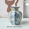 Porcelana Azul y Blanco China de Alta Gama Retro Entrada Jarrón de Cerámica Hogar Sala de Estar Arreglo Floral Adornos Decorativos Flores Frescas Hidropónicas