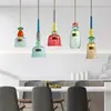 Mesa de Bar para Restaurante de Celebridad de Internet de Lujo Ligero Creativo Nórdico Postmoderno Macarrón Caramelo Vidrio Lámpara de Araña Pequeña Decoración Venta al por Mayor