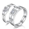 Versión japonesa y coreana de la personalidad de la moda al por mayor al contado anillo de pareja para hombres y mujeres anillo de joyería de plata en forma de corazón anillo de pareja en forma de corazón de amor