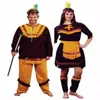Ropa de Performance para Mascarada Cosplay Adulto Hombre y Mujer Indígena Nativo Estampado de Leopardo Primitivo Salvaje Disfraz