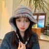 Gorro de pescador de punto dulce japonés para mujer, gorro de lana con forma de cara pequeña y grande para otoño e invierno, gorro de red rojo combinable al estilo coreano, gorro de moda para mujer.