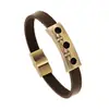 Pulsera para hombre GT010 flor cruzada aleación piel de vaca joyería lote mixto pulsera vintage pulsera de cuero popular japonesa y coreana