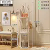 Perchero giratorio de madera maciza, de pie para dormitorio, entrada del hogar, sala de estar, perchero para bolsos, pequeño estante de almacenamiento de pie