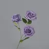 Rosa de Três Cabeças, Nova Rosa Redonda, Flor Artificial para Casamento, Decoração de Teto, Material de Flor Artificial, Flor Artificial Multicolorida Transfronteiriça