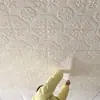 CTZS Baldosa de Pared 3D Floral de Cuatro Esquinas con Diamantes Estilo Retro con Volutas en Relieve Mural de Pared de Espuma Estilo Campestre Europeo Suave Autoadhesivo a Prueba de Polvo y Moho Para Fondo de Restaurante Decoración de Pared de Sofá 35x35cm