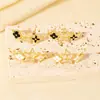 Pendientes de Trébol con Goteo de Aceite y Diamantes de Moda Transfronterizos, Lujo Ligero, Gama Alta, Nicho, Exquisitos Pendientes de Trébol de Cinco Hojas para Mujer