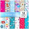 Preço FixoCompra Direta Transfronteiriça 12 Folhas/Pacote Dia do Enfermeiro Enfermeira Pílula-Temática Papel Criativo para Journaling Material Scrapbook