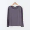 Nova camisa base de algodão de cor sólida com gola redonda e manga longa, estilo coreano, para mulheres, caimento solto, tamanho grande, top casual versátil
