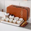 Conjunto de Chá de Viagem Conjunto Qianli Jiangshan Portátil para Exterior Copo Rápido Um Bule Três Xícaras Empresa Negócios Hotel Presente