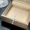 Collar Cruzado Nuevo Coreano Diseño de Nicho Cadena para Clavícula Versátil Acero de Titanio Cadena para el Cuello que no se decolora Colgante Venta al por Mayor