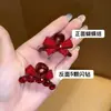 Pinza para el Cabello Roja de Lujo con Lazo y Brillantes Pedrería, Pinza Sencilla y Elegante para Flequillo, Pasador Lateral, Accesorio para el Cabello