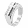 Anillo Versátil de Acero Inoxidable Estampado Cruz de Luz Sagrada, Estilo Nuevo Europeo y Americano, Aro de 8 mm, Joyería al por Mayor