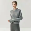 Suéter Pulôver com Gola Polo Ponto Relevo e Ponto Jersey Macio e Fofo Outono e Inverno 2025 Suéter de Tricô Cor Lisa para Trabalho Feminino