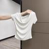 Estilo Coreano Garota Popular Gola Gola Manga Curta Camiseta Feminina Verão Novo Design Slim-fit Puro Desejo Lindo Top